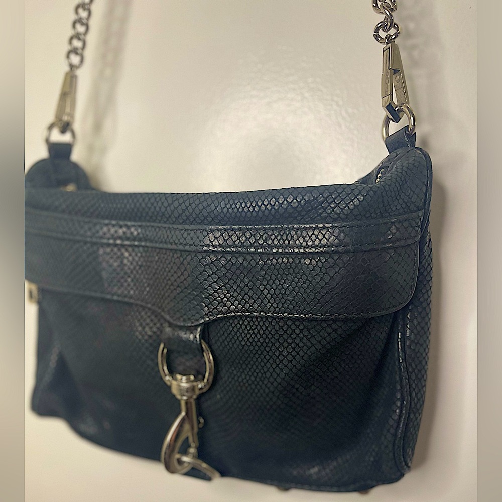 Rebecca Minkoff | Genuine Suede Black Snakeskin M.A.C Crossbody